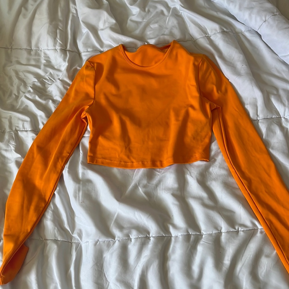 orange crop top
